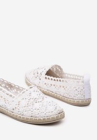 Born2be - Białe Espadryle Prannes. Okazja: na co dzień. Kolor: biały. Materiał: materiał. Wzór: aplikacja, ze splotem, ażurowy. Styl: casual, boho