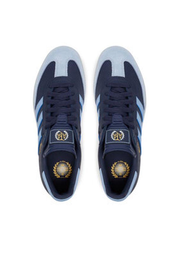Adidas - adidas Buty do piłki nożnej Samba Argentina Indoor Boots JR6352 Granatowy. Kolor: niebieski. Materiał: skóra