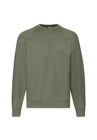 FRUIT OF THE LOOM - Klasyczna Bluza Raglanowa Unisex Dla Dorosłych. Kolor: zielony. Długość rękawa: raglanowy rękaw