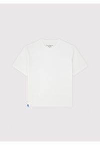 Pako Lorente - PAKO LORENTE - Biały t-shirt oversize. Okazja: na co dzień. Kolor: biały, brązowy. Materiał: bawełna. Styl: casual #3