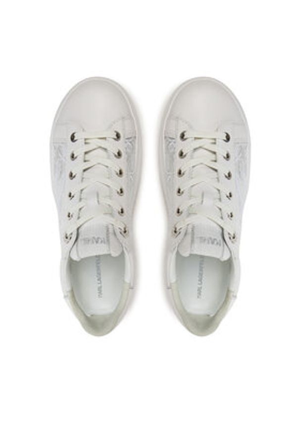 Karl Lagerfeld - KARL LAGERFELD Sneakersy Kapri KL62511F Biały. Kolor: biały. Materiał: skóra