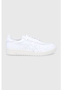 Asics Buty skórzane kolor biały. Nosek buta: okrągły. Zapięcie: sznurówki. Kolor: biały. Materiał: skóra. Sport: bieganie #1