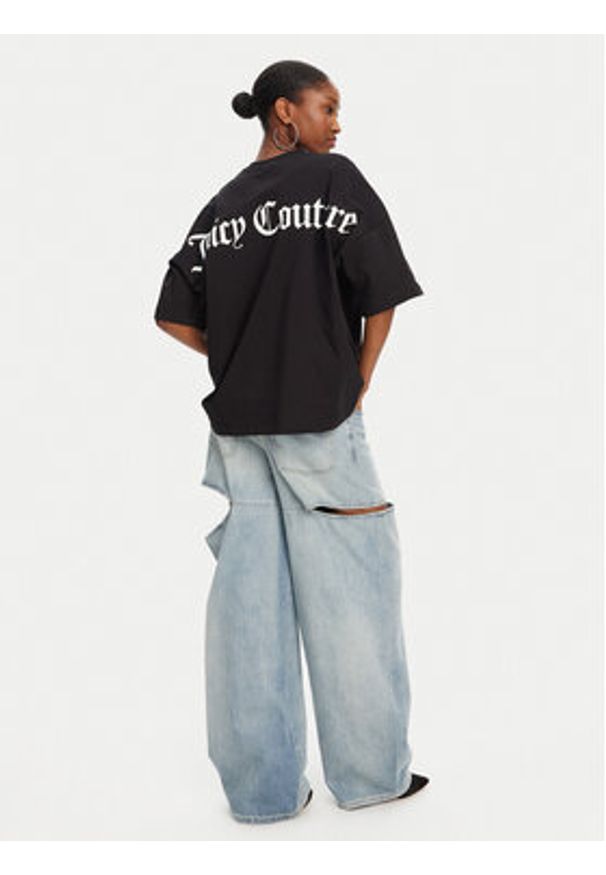 Juicy Couture T-Shirt Boyfriend JCTES09 Czarny Relaxed Fit. Kolor: czarny. Materiał: bawełna