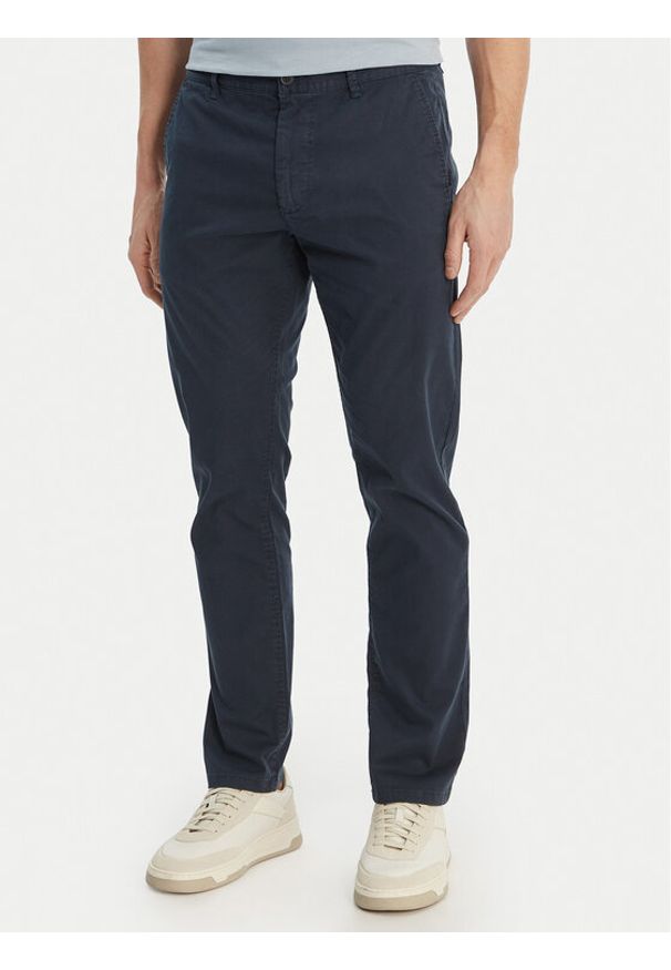 BOSS Chinosy Chino 50554754 Granatowy Slim Fit. Kolor: niebieski. Materiał: bawełna