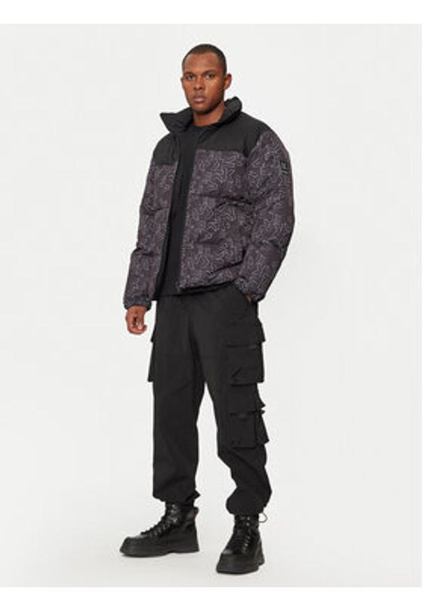 Karl Lagerfeld - KARL LAGERFELD Kurtka puchowa 505011 544528 Szary Regular Fit. Typ kołnierza: dekolt w karo. Kolor: szary. Materiał: syntetyk