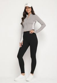 Born2be - Czarne Legginsy z Modelującymi Przeszyciami Selettia. Okazja: na co dzień, na spacer. Kolor: czarny. Styl: klasyczny, casual #5