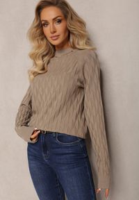 Renee - Beżowy Golf o Klasycznym Fasonie Anofra. Typ kołnierza: golf. Kolor: beżowy. Styl: klasyczny