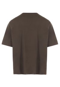 Born2be - Ciemnobeżowy T-shirt Sofiala. Kolor: beżowy. Materiał: jeans. Długość rękawa: krótki rękaw. Długość: krótkie. Wzór: gładki, jednolity. Styl: klasyczny