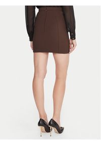 Elisabetta Franchi Spódnica mini GO-148-57E2-V380 Brązowy Slim Fit. Kolor: brązowy. Materiał: syntetyk