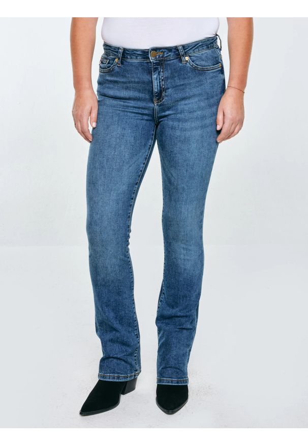 Big-Star - Jeansy damskie granatowe Adela Bootcut 536. Kolor: niebieski. Styl: klasyczny