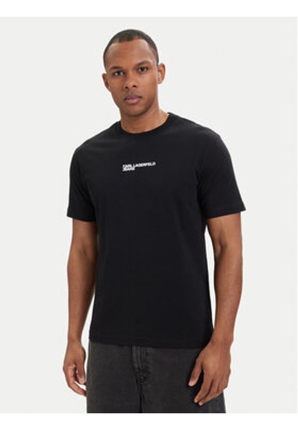 Karl Lagerfeld Jeans T-Shirt B2M17090 Czarny Relaxed Fit. Kolor: czarny. Materiał: bawełna