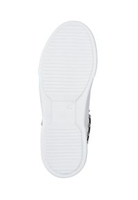 Philipp Plein - PHILIPP PLEIN - Białe skórzane sneakersy BIG BANG. Zapięcie: sznurówki. Kolor: biały. Materiał: skóra. Wzór: napisy, aplikacja #5