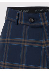 Pako Lorente - PAKO LORENTE – Granatowe spodnie garniturowe w kratę. Kolor: niebieski. Materiał: wełna, poliester, elastan #3