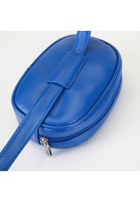 Wittchen - Damska torebka nerka owalna pikowana. Kolor: niebieski. Materiał: skóra ekologiczna. Wzór: geometria. Styl: klasyczny, elegancki