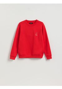 Reserved - Bluza regular z bawełną - czerwony. Kolor: czerwony. Materiał: bawełna #1