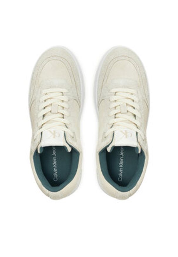 Calvin Klein Jeans Sneakersy Bold Platf Laceup Low Mg Suede YW0YW01575 Beżowy. Kolor: beżowy. Materiał: zamsz, skóra