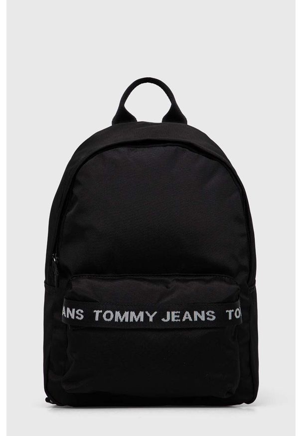 Tommy Jeans plecak damski kolor czarny mały z nadrukiem. Kolor: czarny. Materiał: poliester. Wzór: nadruk
