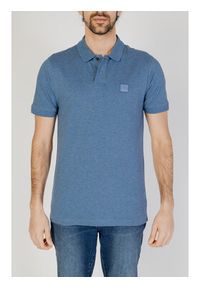 BOSS Polo Passenger 50507803 Niebieski Slim Fit. Typ kołnierza: polo. Kolor: niebieski. Materiał: bawełna