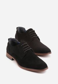 Born2be - Czarne Sznurowane Półbuty z Imitacji Zamszu w Eleganckim Stylu Rhodica. Okazja: na co dzień, do pracy. Kolor: czarny. Materiał: zamsz. Styl: elegancki #6