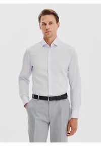 Pako Lorente - PAKO LORENTE - Błękitna koszula męska z kontrastowym wykończeniem. Kolor: niebieski. Materiał: bawełna. Długość rękawa: długi rękaw. Długość: długie #2