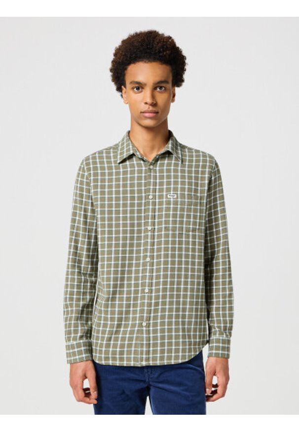 Wrangler - WRANGLER MĘSKA KOSZULA 1 PKT SHIRT DUSTY GREEN 112356770