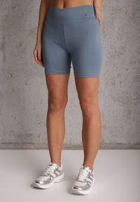 Renee - Jasnoniebieskie Szorty Kolarki High Waist Marerila. Okazja: na co dzień. Stan: podwyższony. Kolor: niebieski. Długość: krótkie. Styl: sportowy, casual #6