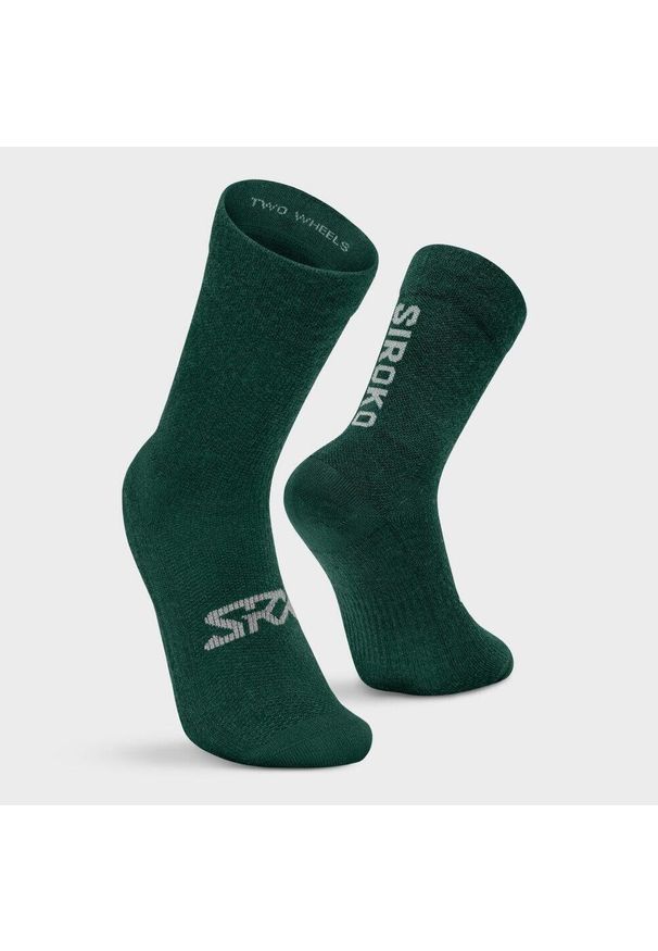 SIROKO - Skarpetki rowerowe unisex z wełną merino SRX Arbor Si. Kolor: zielony. Materiał: wełna. Sport: kolarstwo
