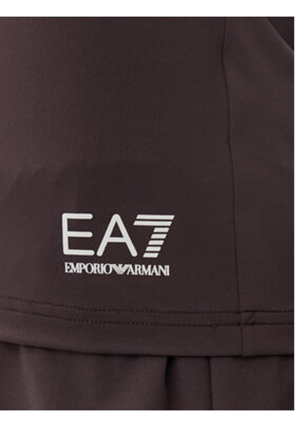 EA7 Emporio Armani Koszulka techniczna 7W000237 AF12509 U6278 Brązowy Regular Fit. Kolor: brązowy. Materiał: syntetyk