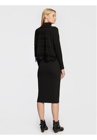 Nissa Komplet sweter i sukienka RZ13527 Czarny Regular Fit. Kolor: czarny. Materiał: syntetyk