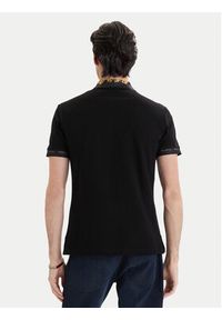 Versace Jeans Couture Polo 80GAGT12 CJ01T Czarny Slim Fit. Typ kołnierza: polo. Kolor: czarny. Materiał: bawełna #2