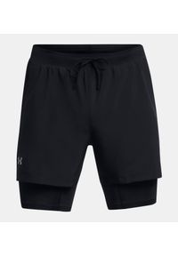 Under Armour - UNDER ARMOUR UA LAUNCH 5 2-IN-1 SHORT Spodenki treningowe męskie. Kolor: szary. Materiał: materiał. Styl: sportowy #5