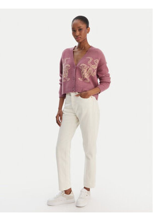 RVCA Kardigan EVJSW03002 Fioletowy Relaxed Fit. Kolor: fioletowy. Materiał: syntetyk