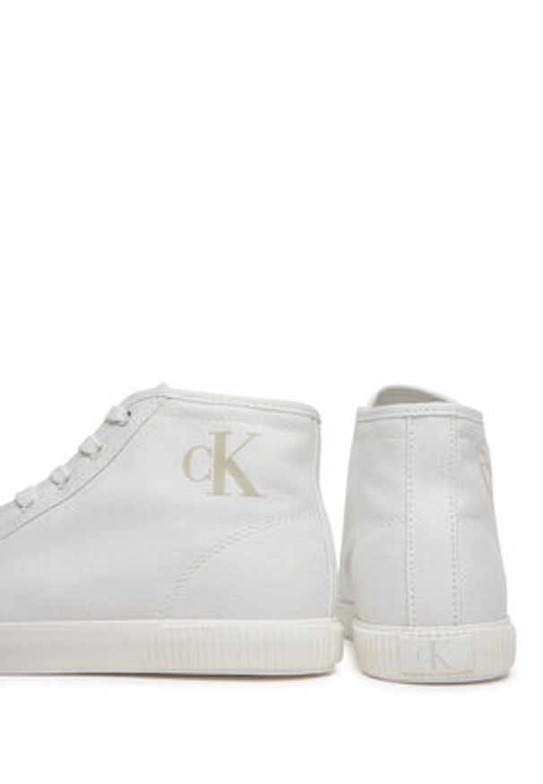Calvin Klein Jeans Sneakersy Ess Vulc Mid Cv Mg Wn YW0YW01761 Biały. Kolor: biały. Materiał: materiał