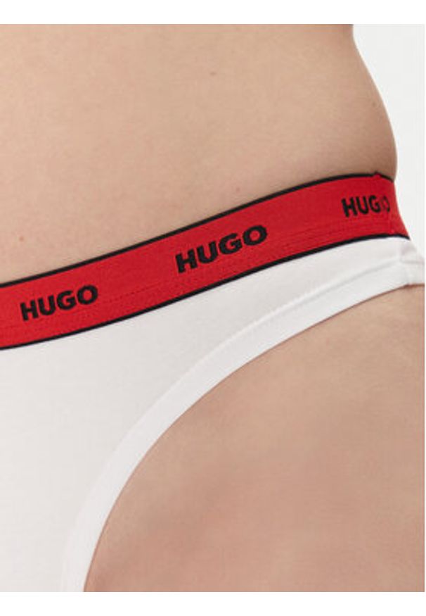 Hugo - HUGO Stringi Thong Stripe Pyp 50545700 Biały. Kolor: biały. Materiał: bawełna