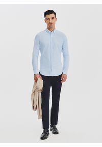 Pako Lorente - Niebieska koszula męska. Typ kołnierza: button down. Kolor: niebieski. Materiał: bawełna. Długość rękawa: długi rękaw. Długość: długie. Wzór: gładki #5