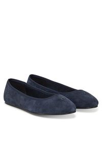 TOMMY HILFIGER - Tommy Hilfiger Baleriny Th Hardware Suede Ballerina FW0FW08655 Granatowy. Kolor: niebieski. Materiał: skóra, zamsz