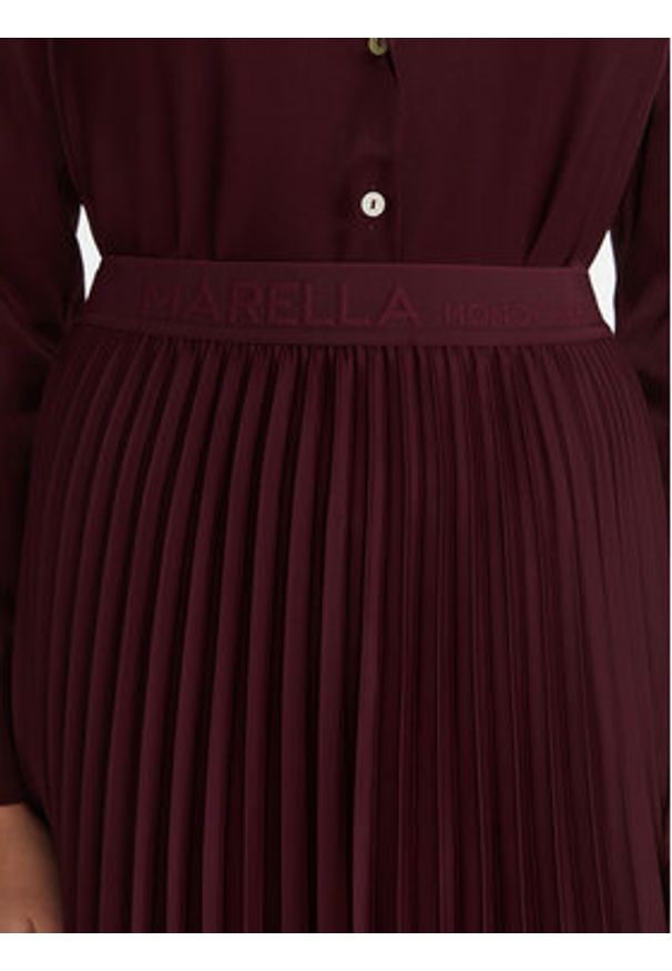 Marella Spódnica plisowana Pontiac 2523106045 Bordowy Regular Fit. Kolor: czerwony. Materiał: wiskoza