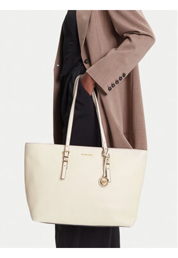 MICHAEL Michael Kors Torebka Quinn 30T5GQNT9L Écru. Materiał: skórzane