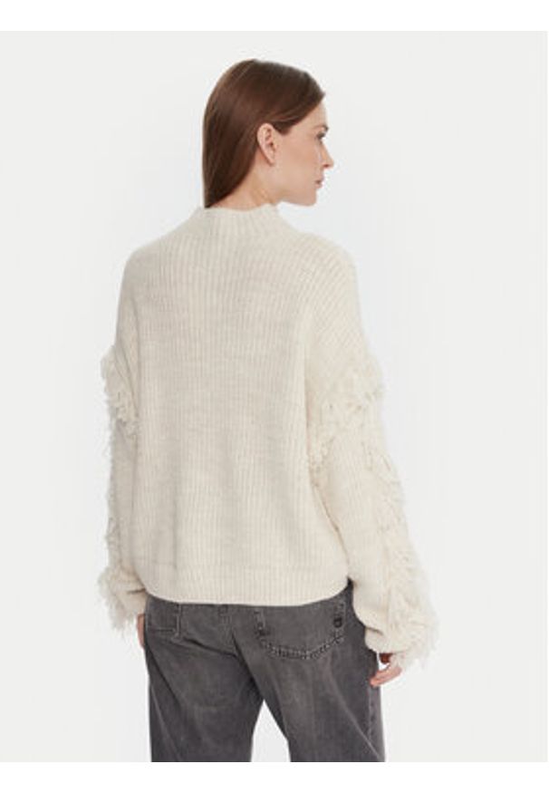 only - ONLY Sweter Molly 15363467 Beżowy Regular Fit. Kolor: beżowy. Materiał: syntetyk