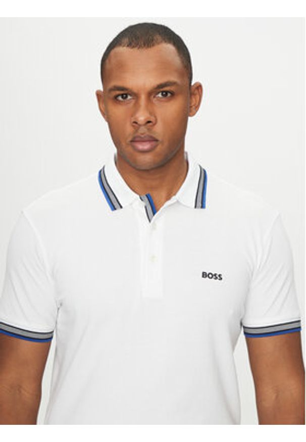 BOSS Polo Paddy 50469055 Biały Regular Fit. Typ kołnierza: polo. Kolor: biały. Materiał: bawełna