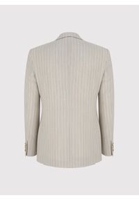 Pako Lorente - PAKO LORENTE - Beżowy garnitur męski w prążek. Kolor: beżowy. Materiał: wełna. Wzór: prążki #7