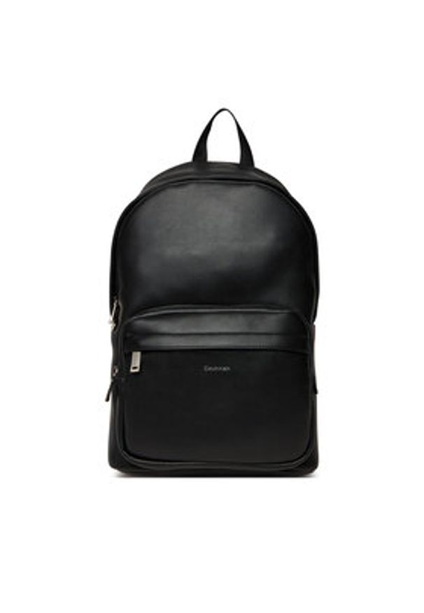 Calvin Klein Plecak Raised Round Backpack LV04D3155G Czarny. Kolor: czarny. Materiał: skóra