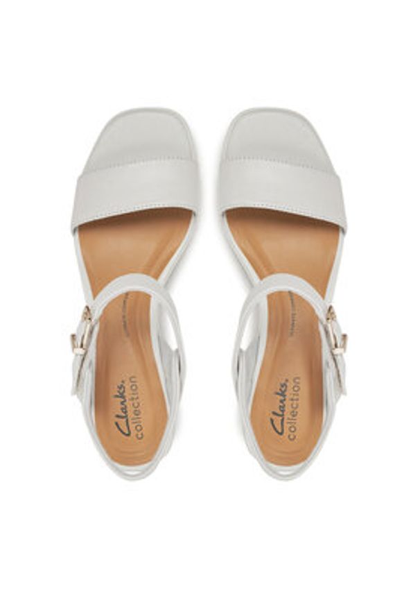 Clarks Sandały Jaylan Ray 26181660 Biały. Kolor: biały. Materiał: skóra