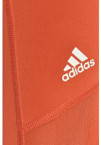 adidas Performance - Legginsy GL0687. Kolor: pomarańczowy. Materiał: dzianina #2