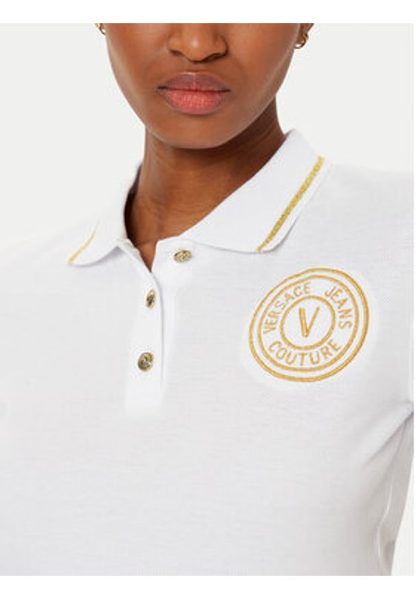 Versace Jeans Couture Polo 78HAGT00 Biały Regular Fit. Typ kołnierza: polo. Kolor: biały. Materiał: bawełna