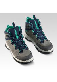 quechua - Buty turystyczne dla dzieci Quechua MH900 MID wodoodporne. Kolor: wielokolorowy, niebieski, zielony. Materiał: materiał, skóra. Szerokość cholewki: normalna