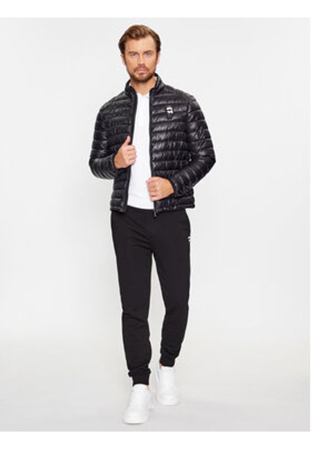 Karl Lagerfeld - KARL LAGERFELD Kurtka przejściowa Blouson 505022 500590 Czarny Regular Fit. Typ kołnierza: dekolt w karo. Kolor: czarny. Materiał: syntetyk