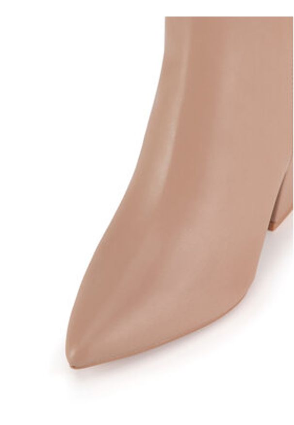 Nine West Botki WFA2869-1 Beżowy. Kolor: beżowy. Materiał: skóra