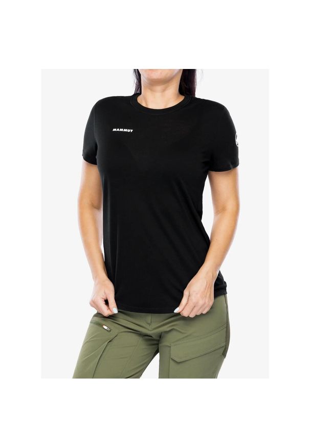 Koszulka merino damska Mammut Tree Wool FL T-Shirt. Kolor: czarny