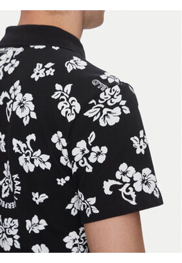 Karl Lagerfeld - KARL LAGERFELD Polo A2M46036 Czarny Regular Fit. Typ kołnierza: polo. Kolor: czarny. Materiał: bawełna